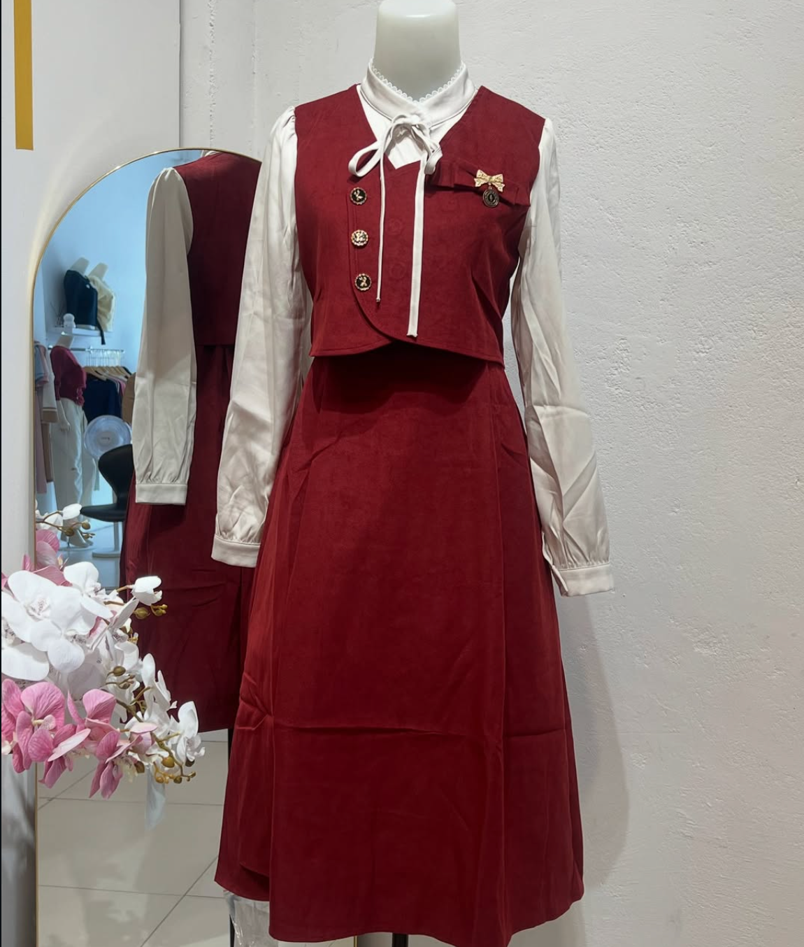 Midi Long Dress Soft Suede